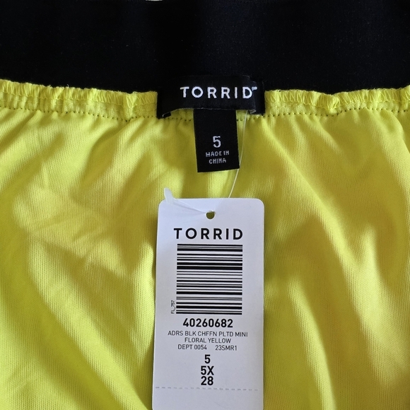 Torrid Skirt Womens US 5X 28 Chiffon Pleated Lined Yellow Pink Floral Flowy Boho - Picture 13 of 13